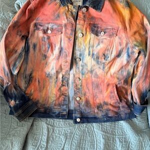 LOGO denim by Lori Goldstein Multicolor Tie-Dye Denim Jacket